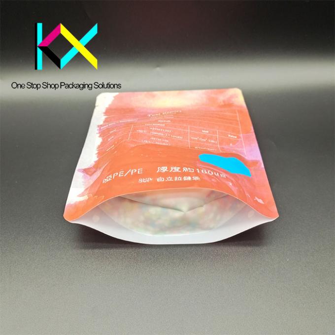 CMYK χρώματα 160um πάχος ανακυκλώσιμες όρθιες τσάντες με φερμουάρ 0