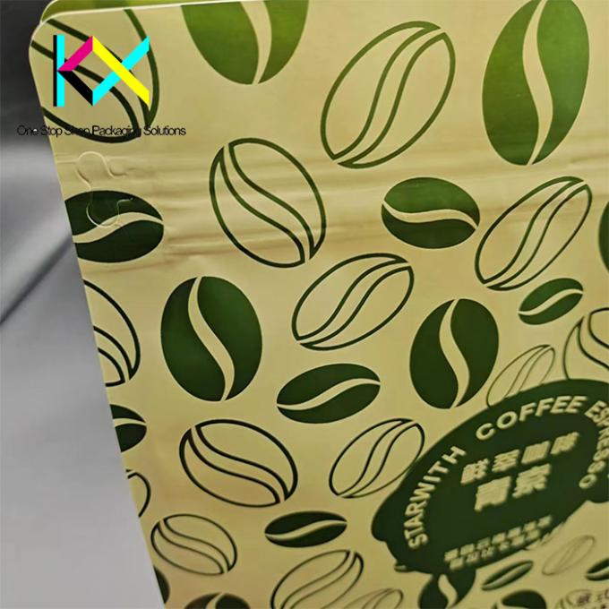 Τύπο CTP Χαρτί Kraft PLA Βιοδιασπώμενες σακούλες καφέ με βαλβίδα και φερμουάρ 0