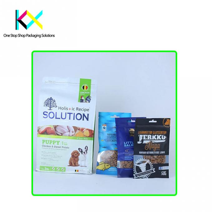 Προσαρμοσμένη εκτύπωση σακούλες επίπεδου βυθού για σακούλες συσκευασίας τροφίμων κατοικίδιων ζώων με υλικά τροφίμων 0