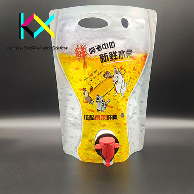 1L αλουμινίου φύλλο μπύρα υγρό κενό συσκευασία σακούλες πλαστικό σφουγγάρι τσάντα με βρύση
